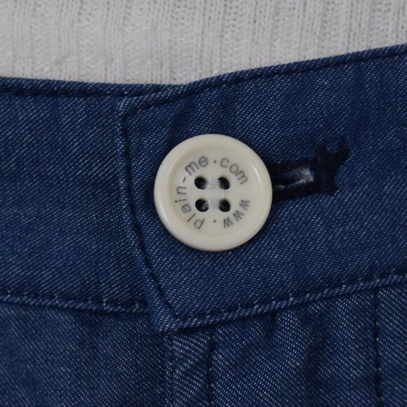 Lightweight Pleated Straight Leg Blue Pants by Plain-Me - Picture 5 of 10